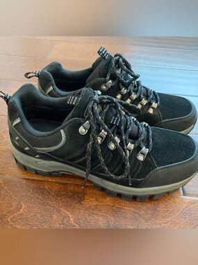 Camel Crown Men's Low-Top Hiking Shoes Black Suede Trail Sneakers Size 8.5